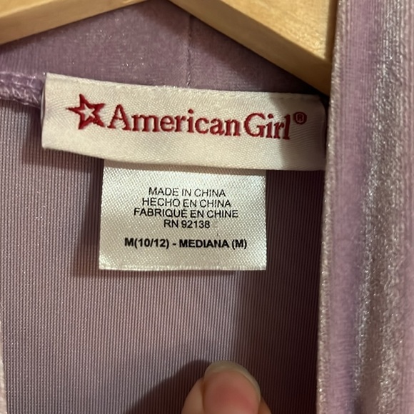 AMERICAN GIRL Soft as Snow Purple Velvet Mock Neck Dress Girls 10-12 Holidays - Picture 6 of 8